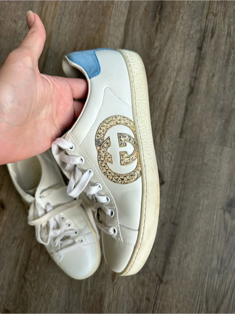 Gucci White Leather Sneakers
